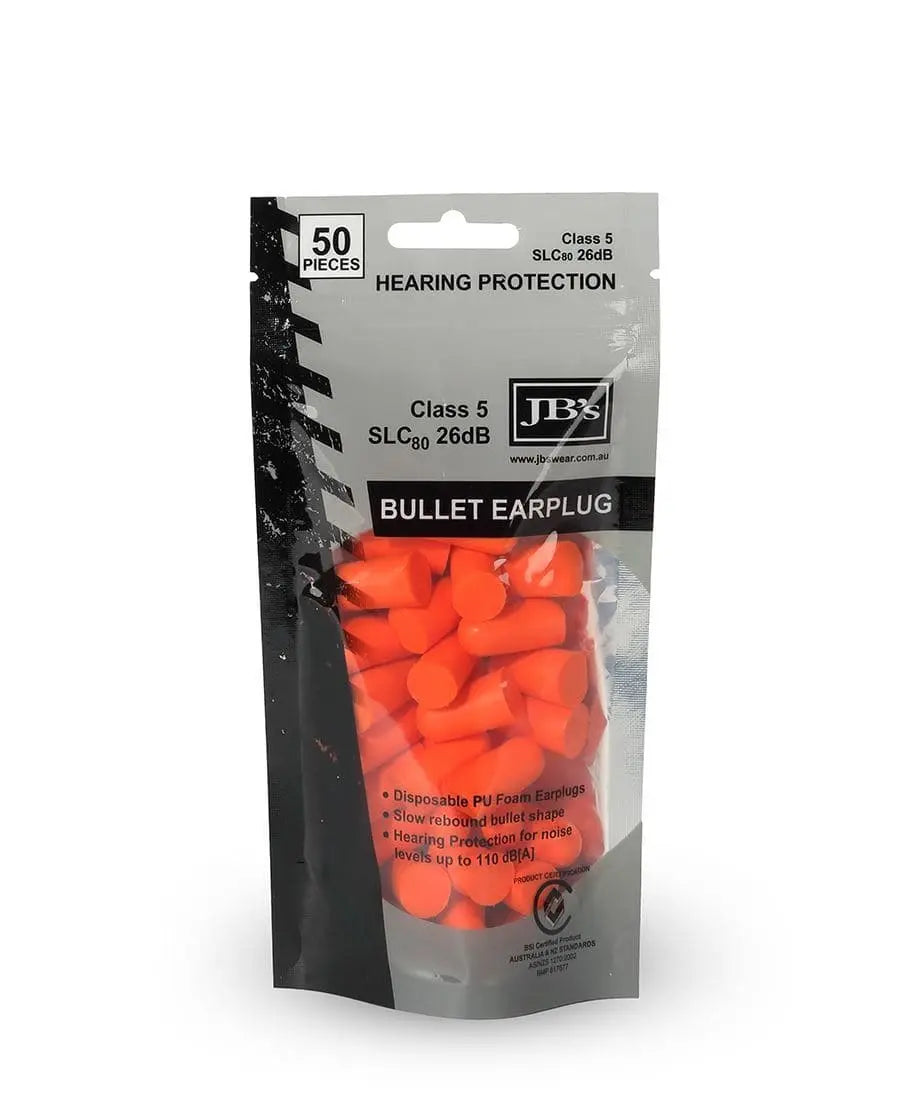 JB's  BULLET SHAPED EARPLUG (50 PIECES) 8P035 Jb's Wear